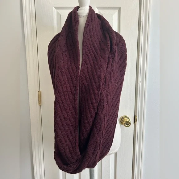 New York & Company Burgundy Knit Scarf - Picture 1 of 4